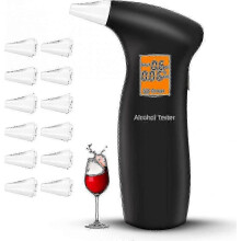 Alcoholtester voor de politie: nauwkeurige alcoholmeetapparatuur met 12 mondstukken, snelle professionele alcoholtester, zeer nauwkeurige al