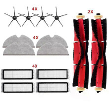 (14-delat set) För Xiaomi Roborock S51 S52 S50 S502 S55 S5 S6 S6 MaxV S6 Pure E4 E5 Dammsugare HEPA-filterborste Moppborsteskydd Tillbehör