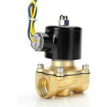 Válvula solenoide elétrica de latão, 1/2" 12V, válvula de ar normalmente fechada para água e ar.