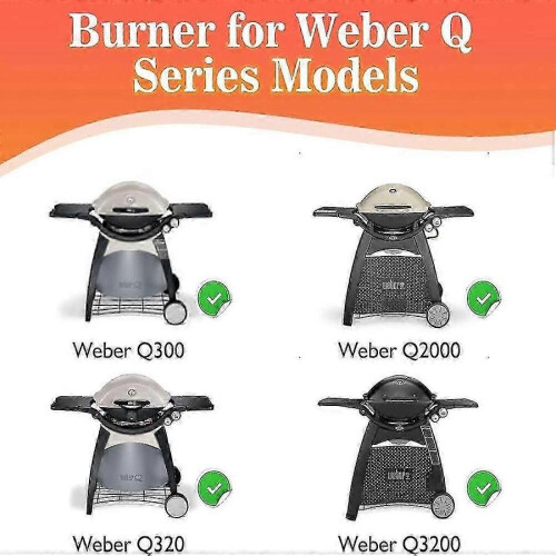 Weber Q300 Q320 Q3000 Q3200 Brennerrørsutskiftning 304 rustfritt stål 2