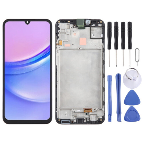 (Black) Για Samsung για Galaxy A15 4G Αυθεντική οθόνη LCD με πλαίσιο