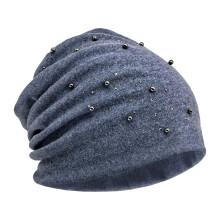 Stylish Hot Drilling Design Brimless Cap Breathable-Blue M