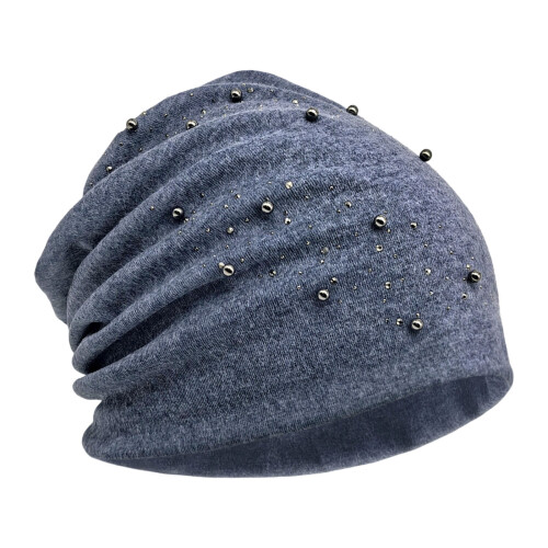 Stylish Hot Drilling Design Brimless Cap Breathable-Blue M