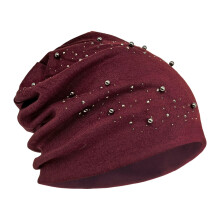 Comfortable Pullover Hat Soft Stretchy Turban Hat-Burgundy M