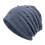 Faux Pearls Decorated Women's Beanies Cap Polyester Winter-Blue 1