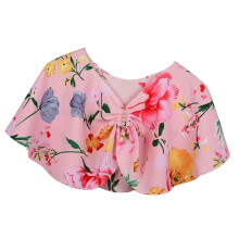 Chiffon Shawl Womens Ladies Soft Capes for Comfort-pink flower