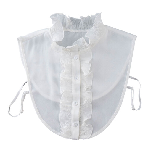 Comfortable Detachable Collar Breathable Polyester False-White