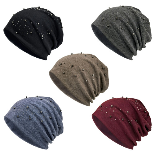 Stylish Hot Drilling Design Brimless Cap Breathable-Blue M 1