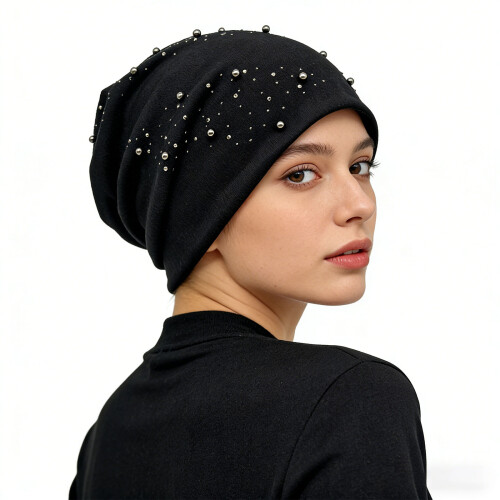 Stylish Hot Drilling Design Brimless Cap Breathable-Blue M 2