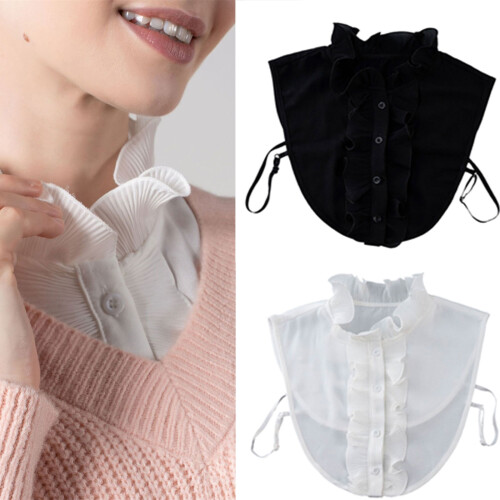 Comfortable Detachable Collar Breathable Polyester False-White 2