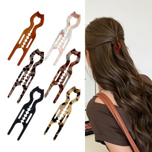 Classical Hairpin With Ergonomic U Design Acrylic-6 piece set 2