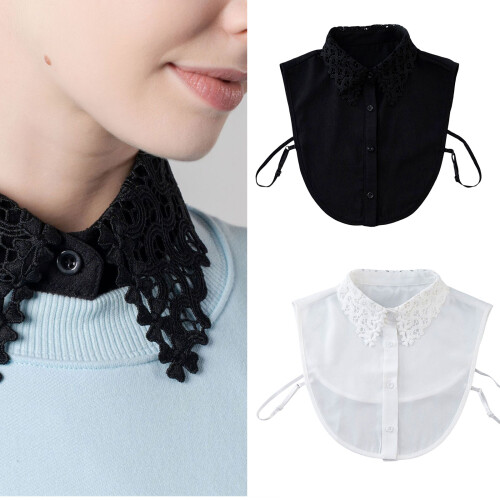 Friendly Detachable Collar withLace Embroidery for-Black 2