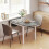 Homcom HOMCOM Foldable Dining Table, Solid Wood Drop Leaf Table, Grey 8