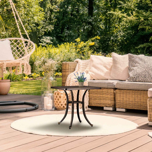 Outdoor Cast Aluminium Garden Side Table - Weatherproof 2
