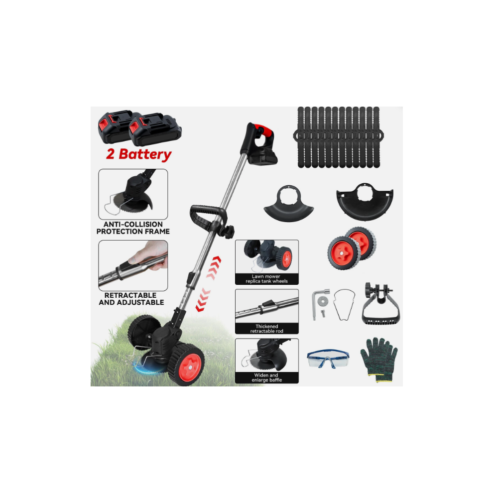 2Battery Cordless Strimmer Grass Trimmer