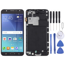 (Black) Écran LCD TFT pour Galaxy J7 (2015) / J700F Ensemble complet de numériseur avec cadre