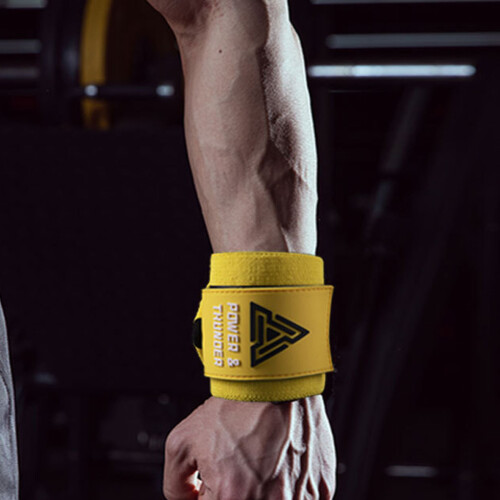 Fitness Wrist Support Wrap for Powerlifting Includes-Yellow AX 2