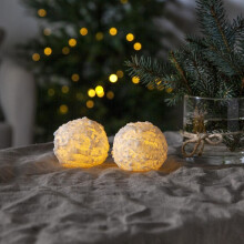 Paquete de 2 bolas de nieve con luz LED y temporizador