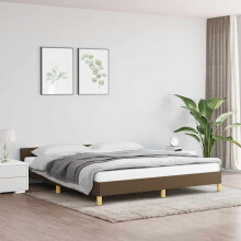 vidaXL sengestel uden madras mørkebrun 160x200 cm stof