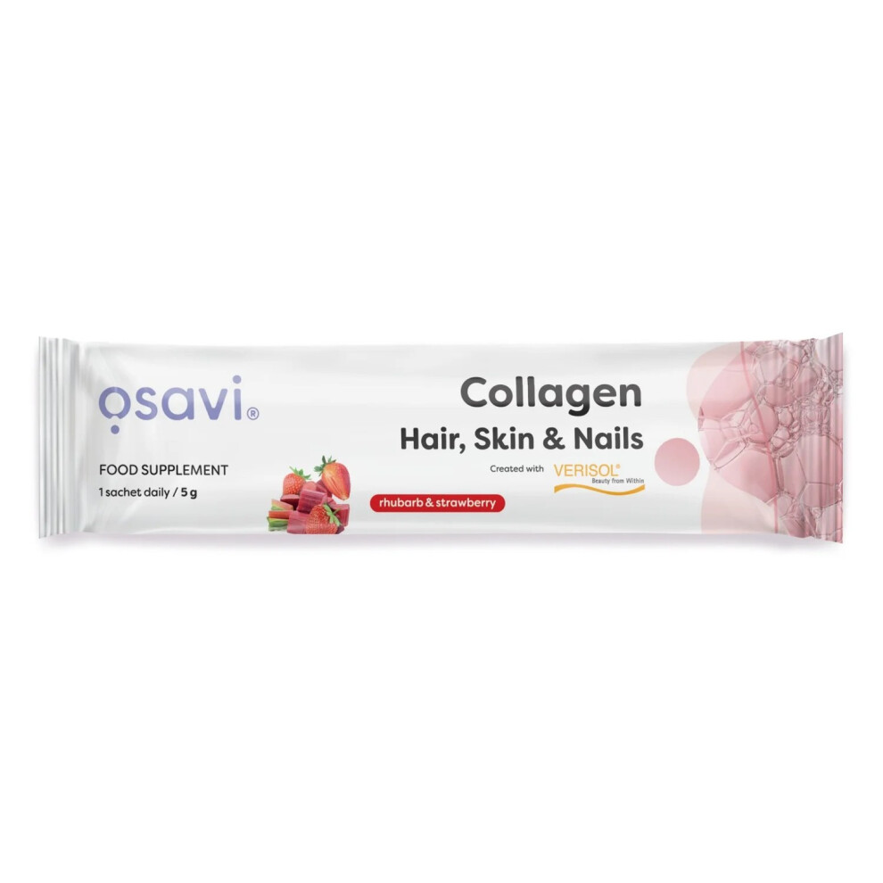 Osavi Collagen Peptides Hair Skin & Nails Rhubarb & Strawberry 5G - Image 3