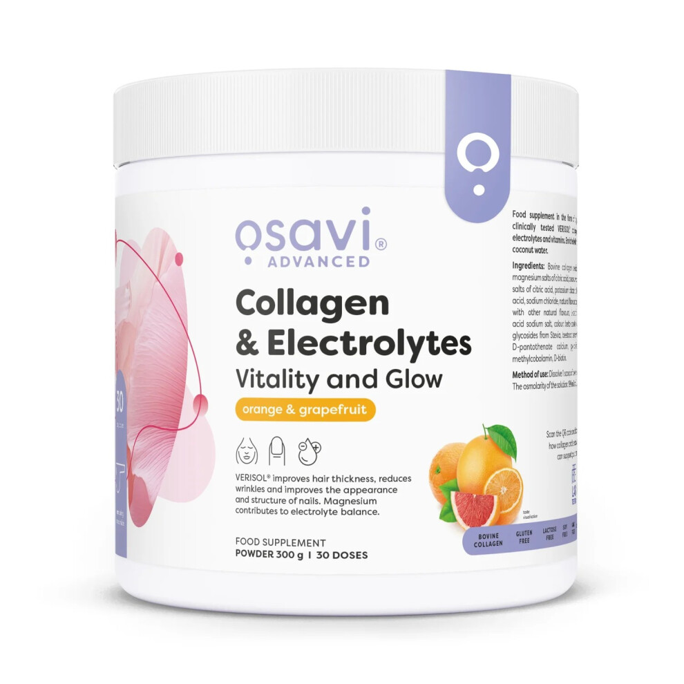 Orange Collagen Electrolytes Vitality And Glow, & Grapefruit - 300 Grams