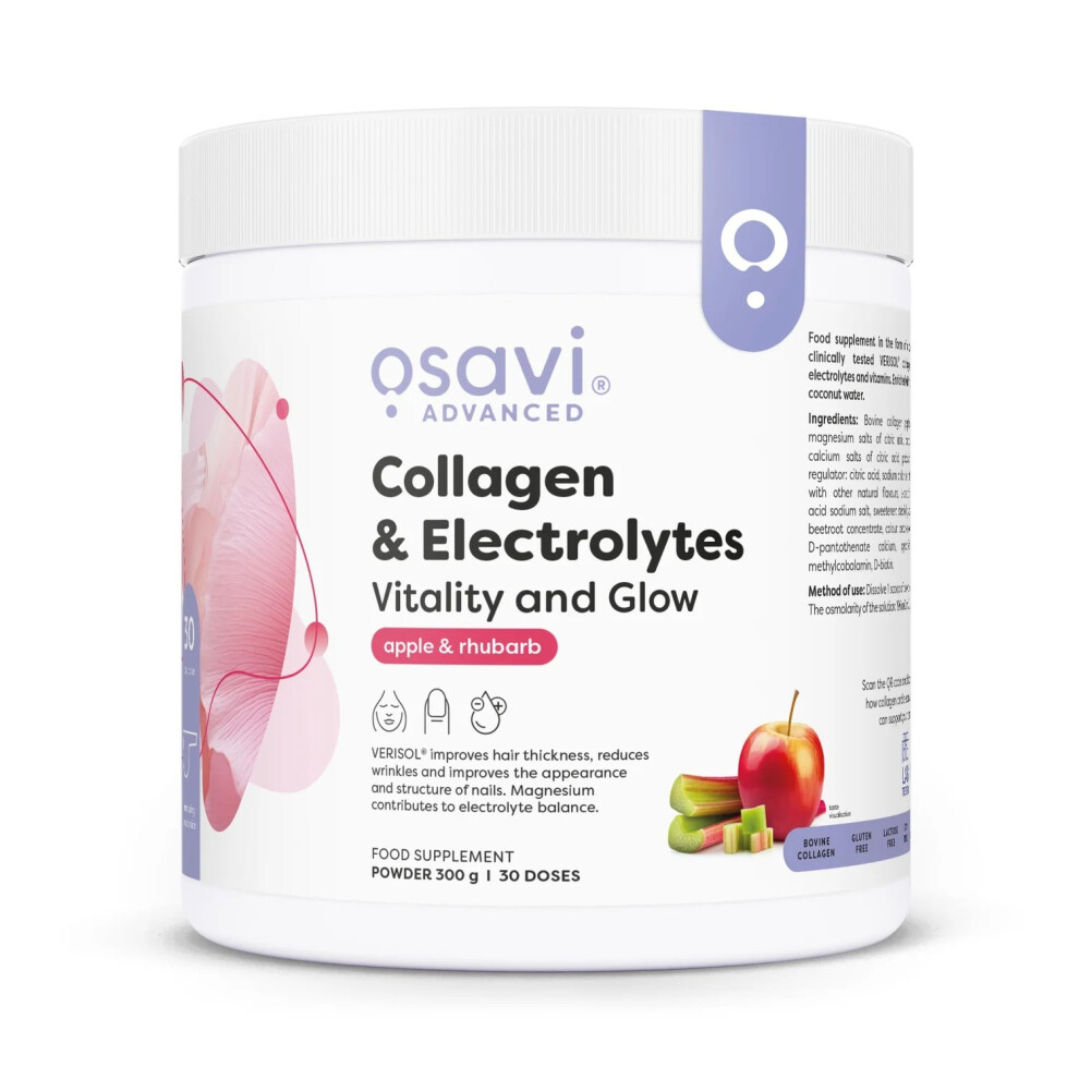 Osavi Collagen Electrolytes Vitality & Glow Apple & Rhubarb 300G - Image 4