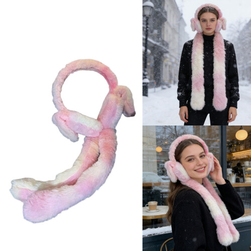 Comfortable Earmuffs Soft Plush Ear-Colorful blue and pu 1
