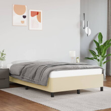 vidaXL sengestel, cremefarvet, 120x200 cm, kunstlæder