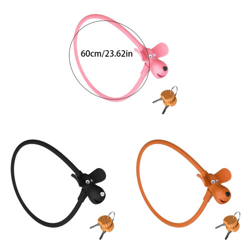 Portable Silicone Cover Bike Cable Lock Creative Biscuits-Pink 1