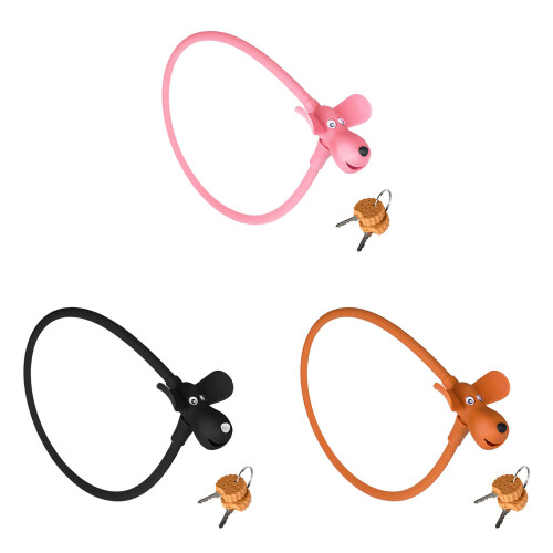 Portable Silicone Cover Bike Cable Lock Creative Biscuits-Pink 2