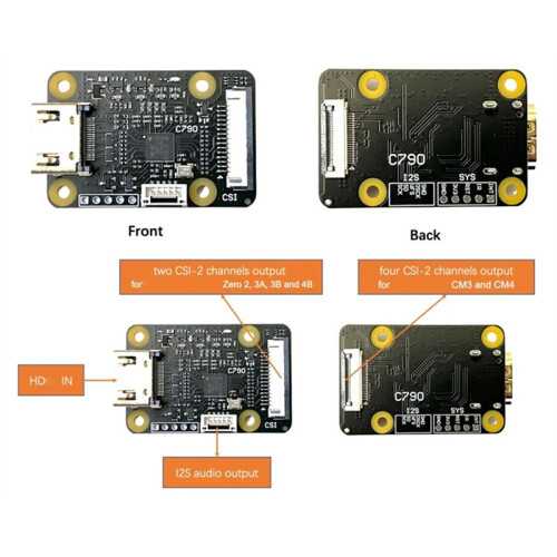Modulo Compatibile  con CSI-2 C790 Scheda di Espansione Compatibile  con CSI C0779 Pikvm per Raspberry Pi B 1
