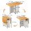 Folding Table with Wheels Mobile Folding Dining Table Wood Foldable Side Table with Shelf for Kitchen Living Room 8