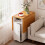 Folding Table with Wheels Mobile Folding Dining Table Wood Foldable Side Table with Shelf for Kitchen Living Room 5