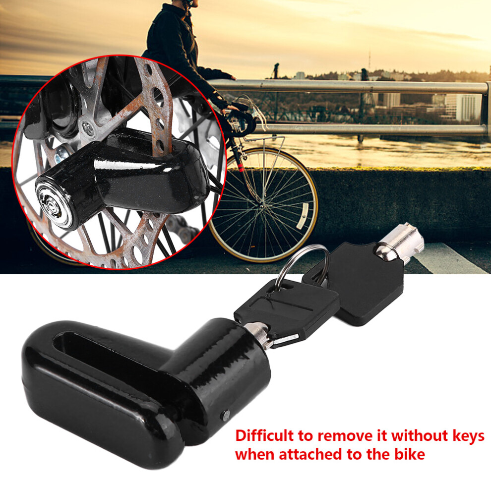 Disc Brake Bike Lock Anti Theft Metal Bicycle Lock With Keys Black 7891393803322