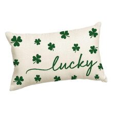Patricks Day Kleeblatt-Design-Kissenbezug aus Leinen