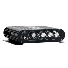 Amplificador Hi-Fi St-838 de 2.1 canales para coche, miniamplificador MP3, entrada auxiliar, ajuste de graves altos y bajos, supe