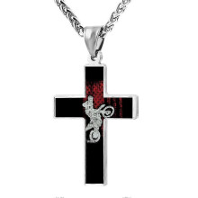 Elelab Cool Motocross Biker American Cross Collar Colgante de Aleación de Zinc Accesorios Creativos Oración Cristiana 24 Pulgadas