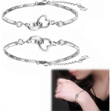 Pulsera de corazón de 2 piezas, pulseras de corazón de amor para mujeres, pulsera de alma gemela, hermanas de corazón, para su no