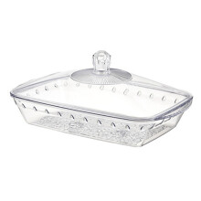 Elegant Clear Gold Trimmed Fruit Serving Tray For-Clear L