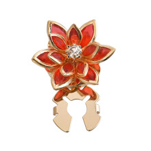 Stylish Round Florals Design Cufflinks Constructed-rouge color