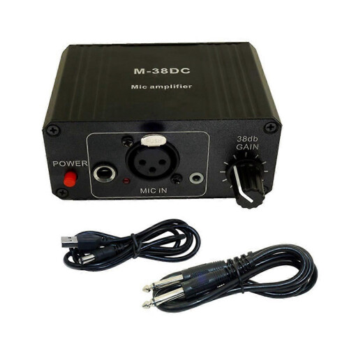 Portable Microphone Preamplifier 48V Phantom Power High Gain XLR Output Microphone Preamplifier Compatible with Dynamic/Condenser Microphon_M