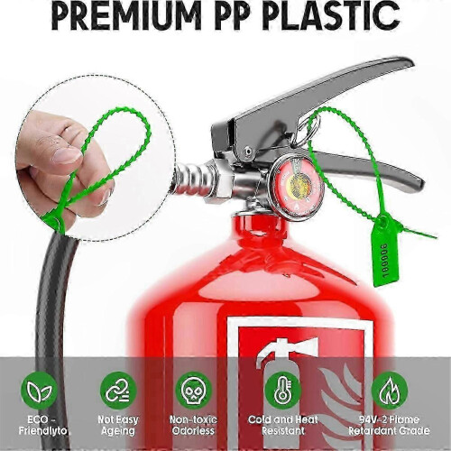 1000 Pack Green Security Seals Compatible with Fire Extinguishers Tamper-Proof Tags Plastic_M 1