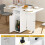 Folding Table with Wheels Mobile Wood Extendable Dining Table with Shelf for Kitchen Living Room 11