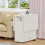 Folding Table with Wheels Mobile Wood Extendable Dining Table with Shelf for Kitchen Living Room 7