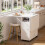 Folding Table with Wheels Mobile Wood Extendable Dining Table with Shelf for Kitchen Living Room 8