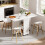 Folding Table with Wheels Mobile Wood Extendable Dining Table with Shelf for Kitchen Living Room 2