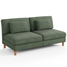 Corduroy 3 Seater Sofa Couch with 2 Extra Pillows