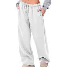 Women's wide-leg loose-fitting sports pants,-White S