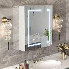 60 x 65 Led Bathroom Mirror Cabinet with Defogger