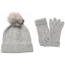 (Dawn) Failsworth Alice Beanie Bobble Hat with Matching Gloves